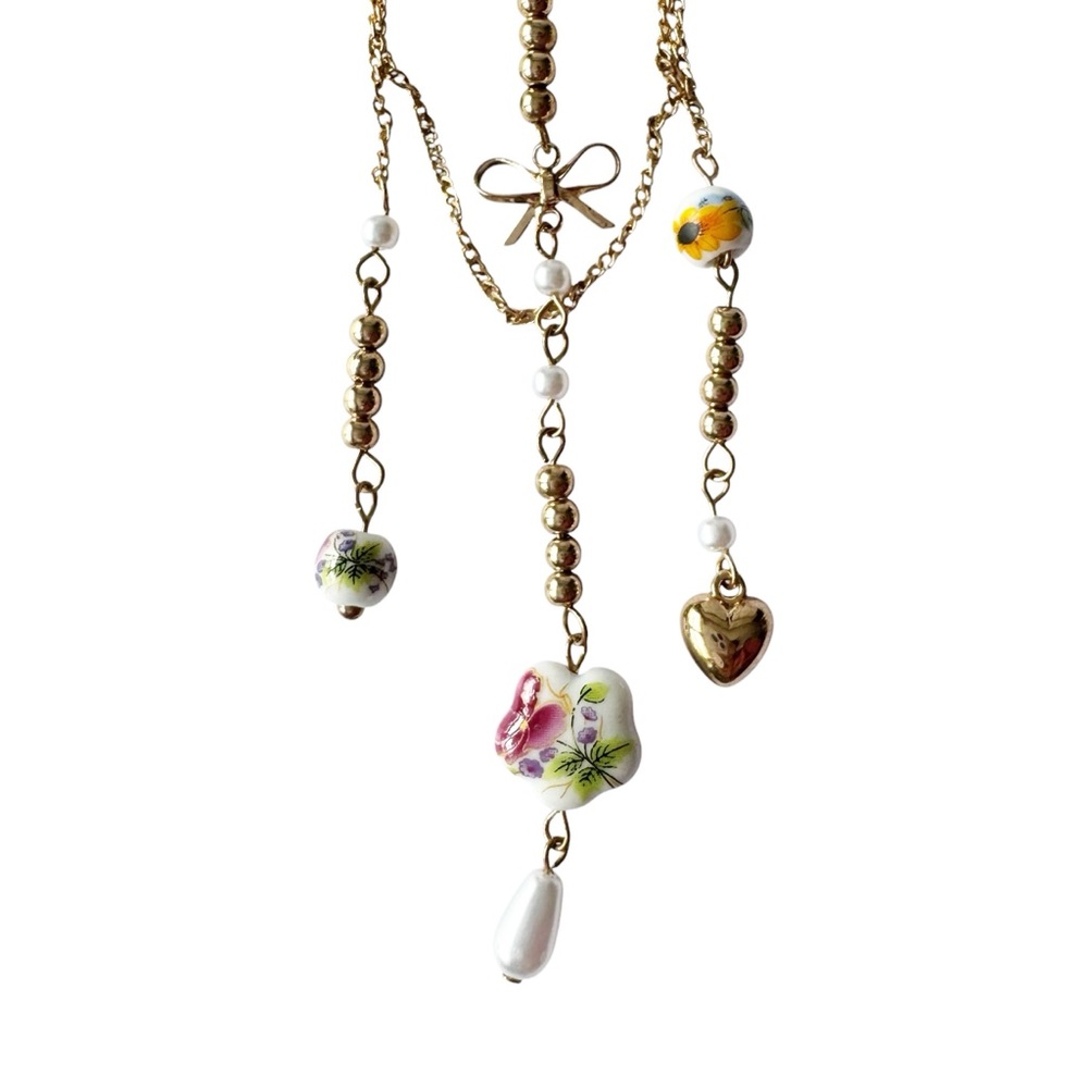 Free People Happy Daze Brooch in Gold/Pink | NWT - Picture 2 of 5